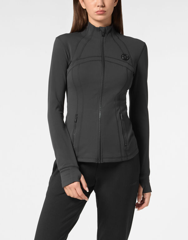 Plein Sport Zipped Jogging Top Black