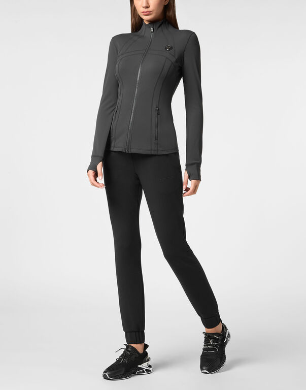 Plein Sport Zipped Jogging Top Black
