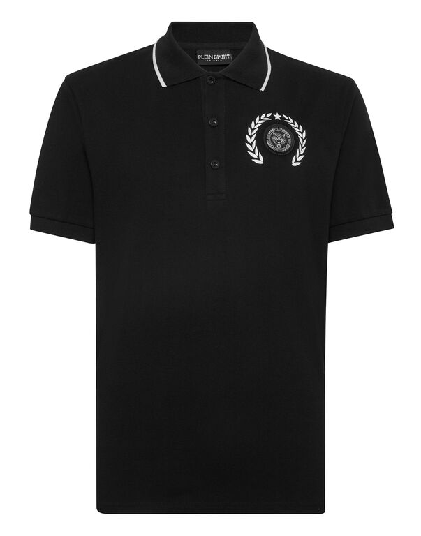 plein sport Polo Shirt Slim Fit SS Carbon Tiger black / white