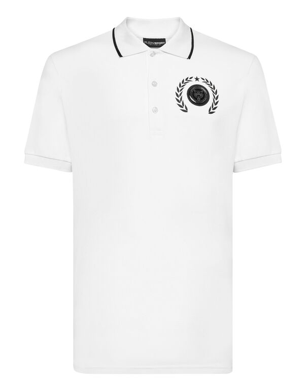 plein sport Polo Shirt Slim Fit SS Carbon Tiger white / black