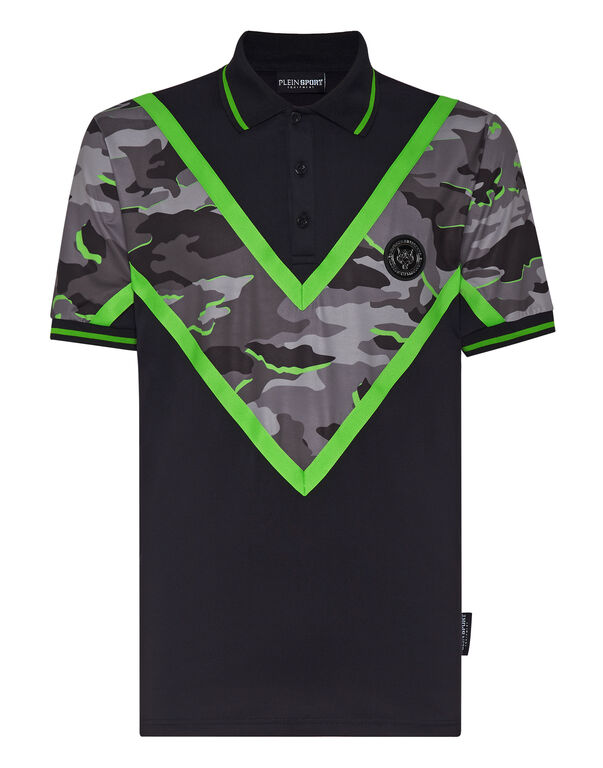 plein sport Polo SS Neon Amazon Edition (Camouflage) black+green fluo