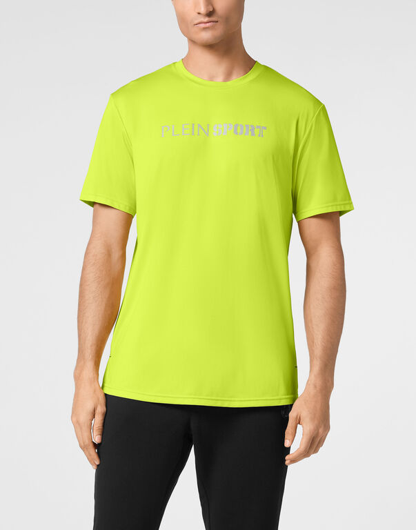 Plein Sport Reflective T-shirt Round Neck SS Yellow Fluo