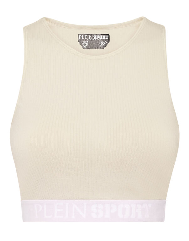 plein sport Rib Seamless Training Sport Bra Logo light grey
