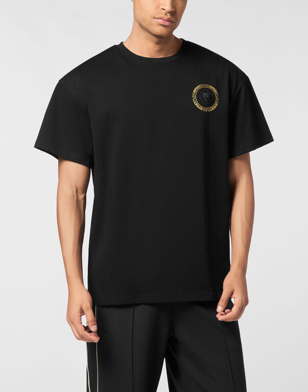 Plein Sport Round Neck T-Shirt Back Logo Black/light Gold