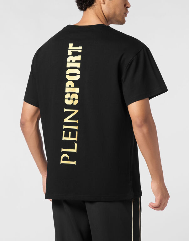Plein Sport Round Neck T-Shirt Back Logo Black/light Gold
