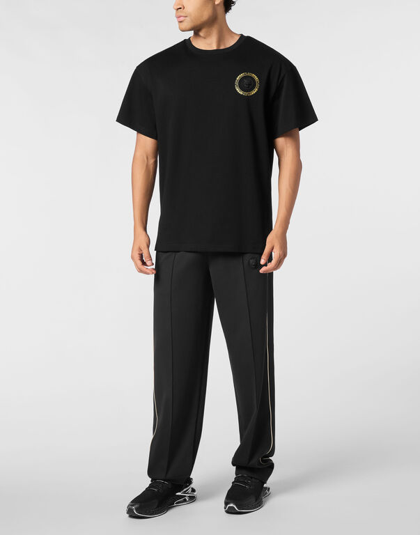 Plein Sport Round Neck T-Shirt Back Logo Black/light Gold