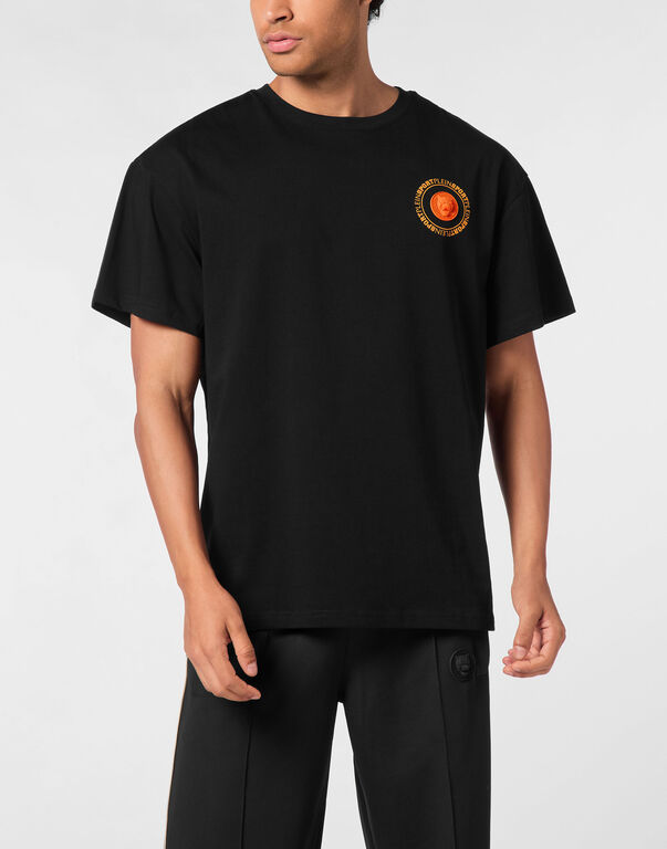 Plein Sport Round Neck T-Shirt Back Logo Black / Orange