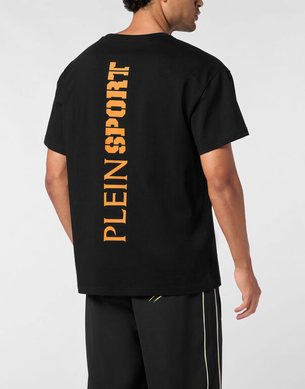 Plein Sport Round Neck T-Shirt Back Logo Black / Orange