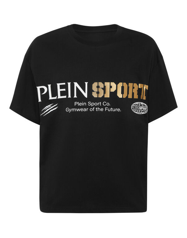 plein sport Round Neck T-Shirt Chest Logo black/light gold
