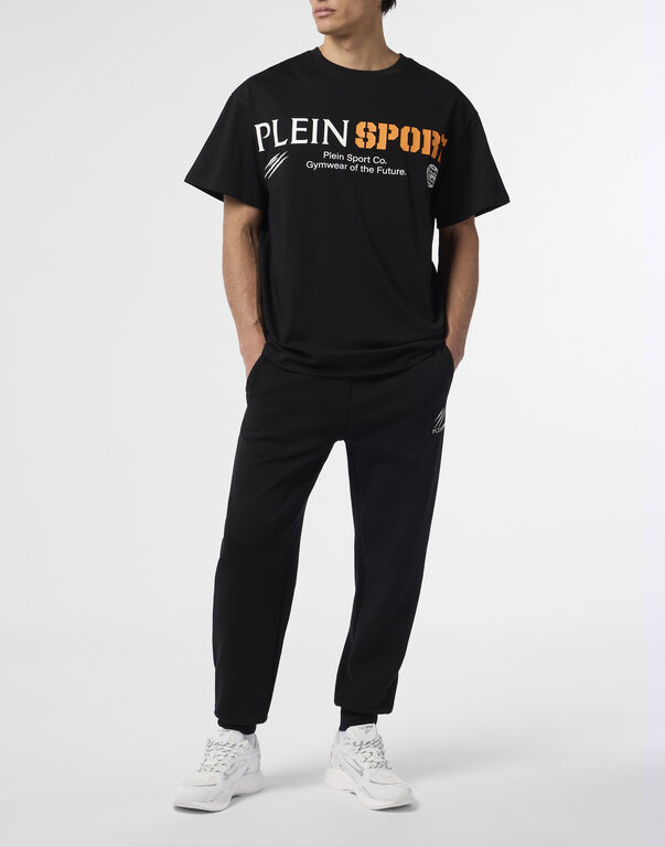 Plein Sport Round Neck T-Shirt Chest Logo Black / Orange