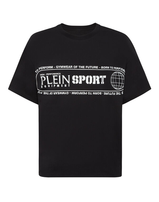 plein sport Round Neck T-Shirt Logo Lettering black
