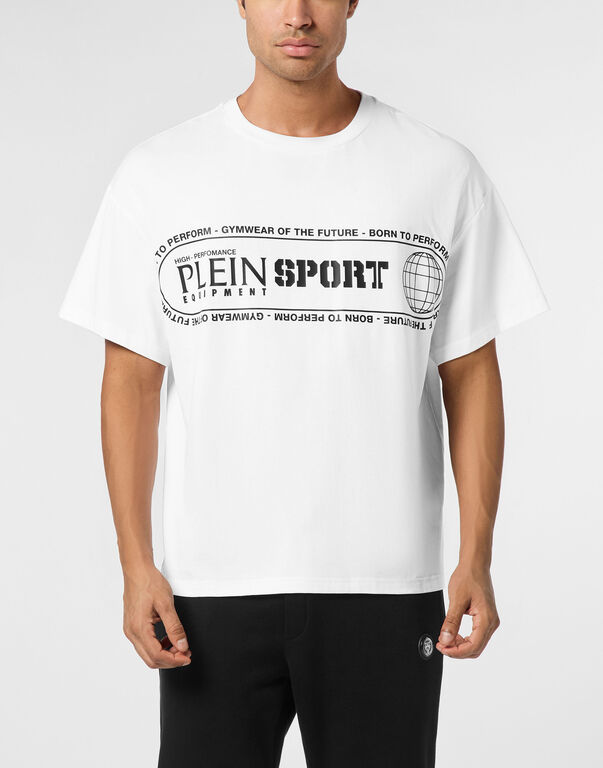 Plein Sport Round Neck T-Shirt Logo Lettering White