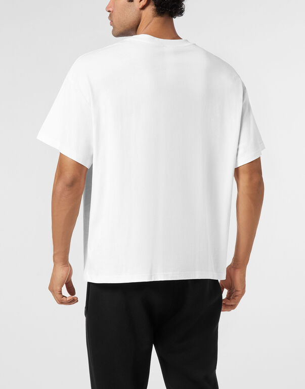 Plein Sport Round Neck T-Shirt Logo Lettering White