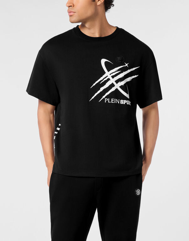 Plein Sport Round Neck T-Shirt Mercury Scratch Black