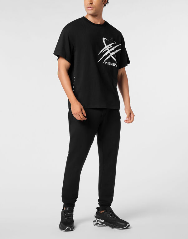 Plein Sport Round Neck T-Shirt Mercury Scratch Black
