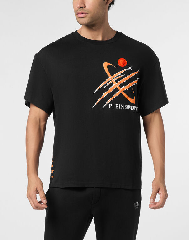 Plein Sport Round Neck T-Shirt Mercury Scratch Black / Orange