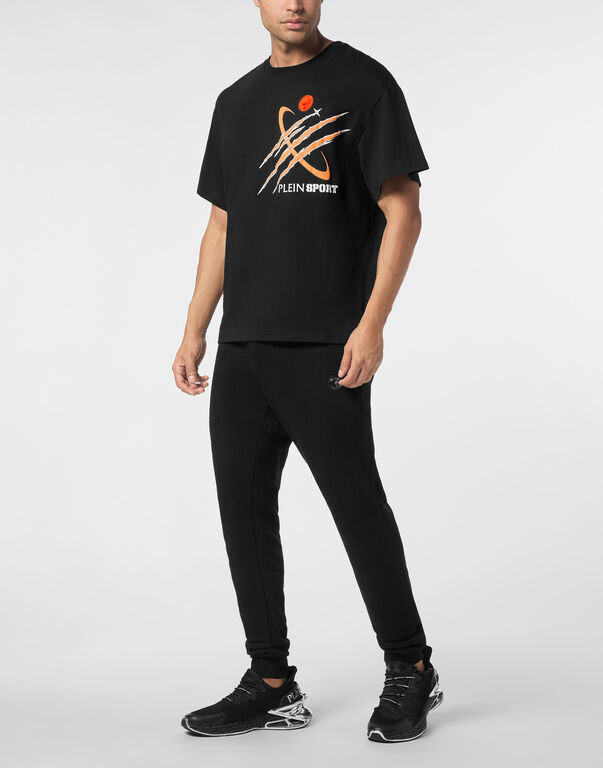 Plein Sport Round Neck T-Shirt Mercury Scratch Black / Orange