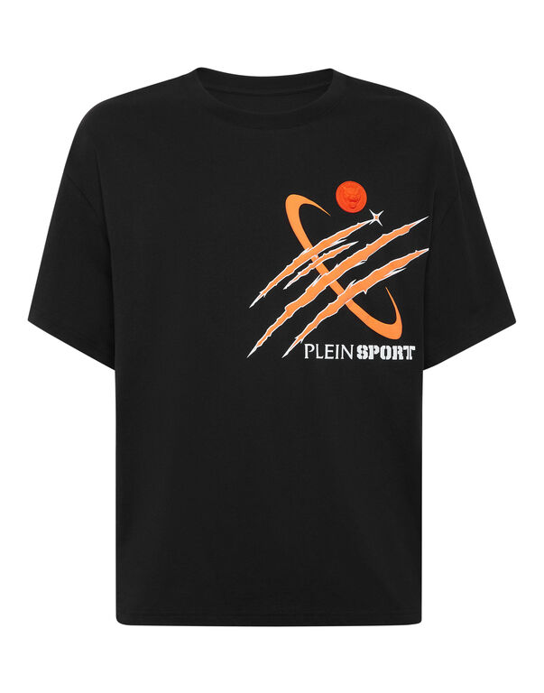 plein sport Round Neck T-Shirt Mercury Scratch black / orange