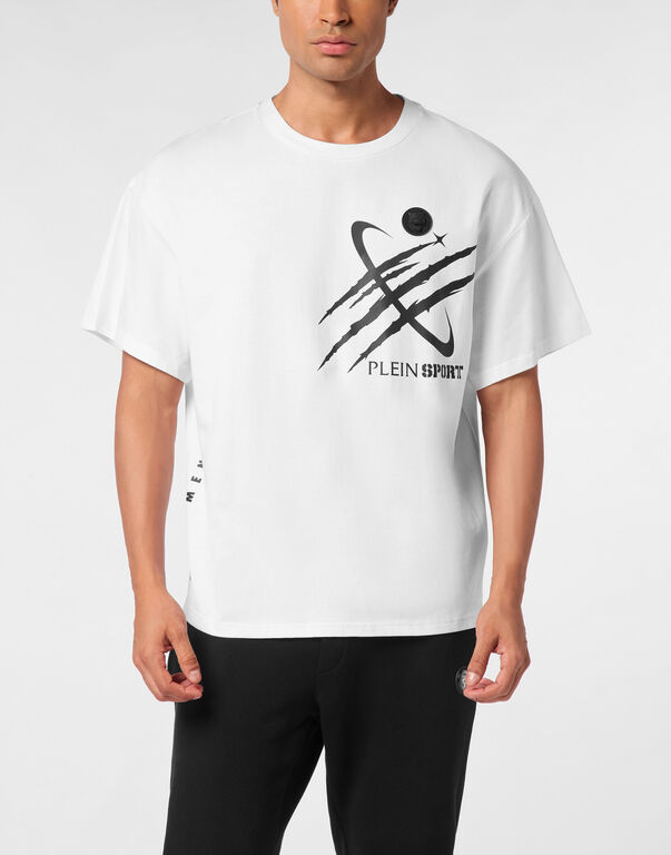 Plein Sport Round Neck T-Shirt Mercury Scratch White