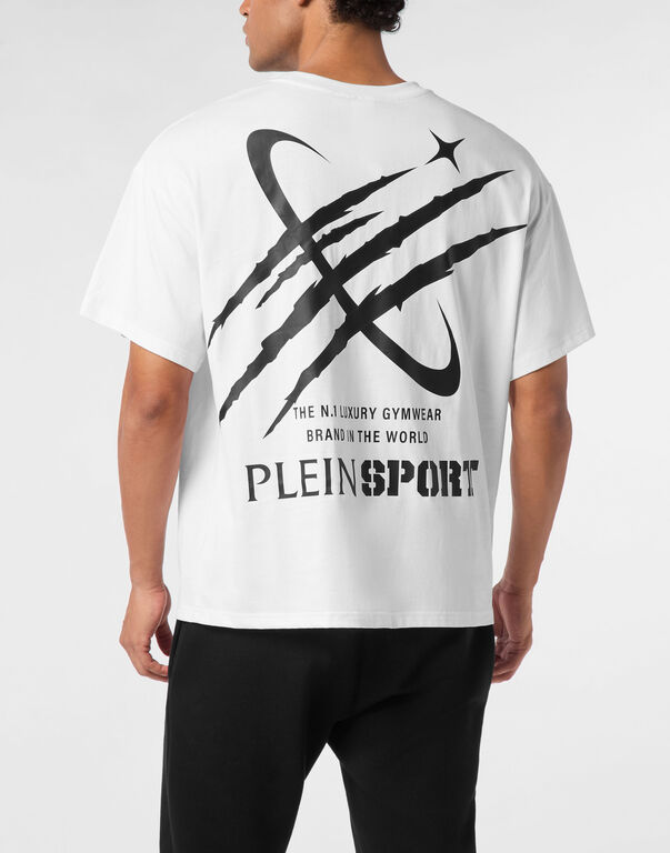 Plein Sport Round Neck T-Shirt Mercury Scratch White