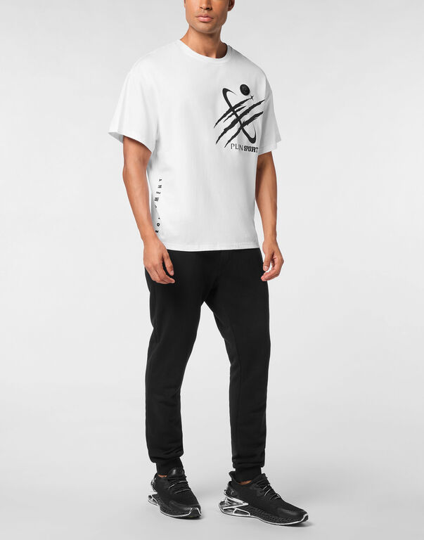Plein Sport Round Neck T-Shirt Mercury Scratch White