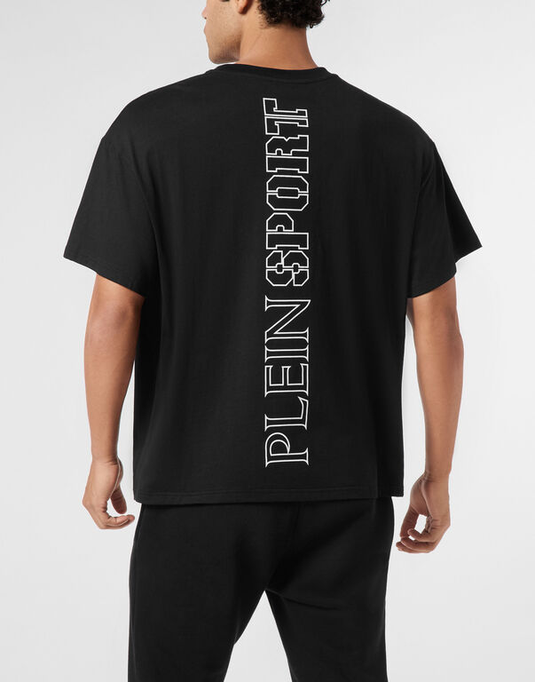 Plein Sport Round Neck T-Shirt Outline Scratch Logo Black
