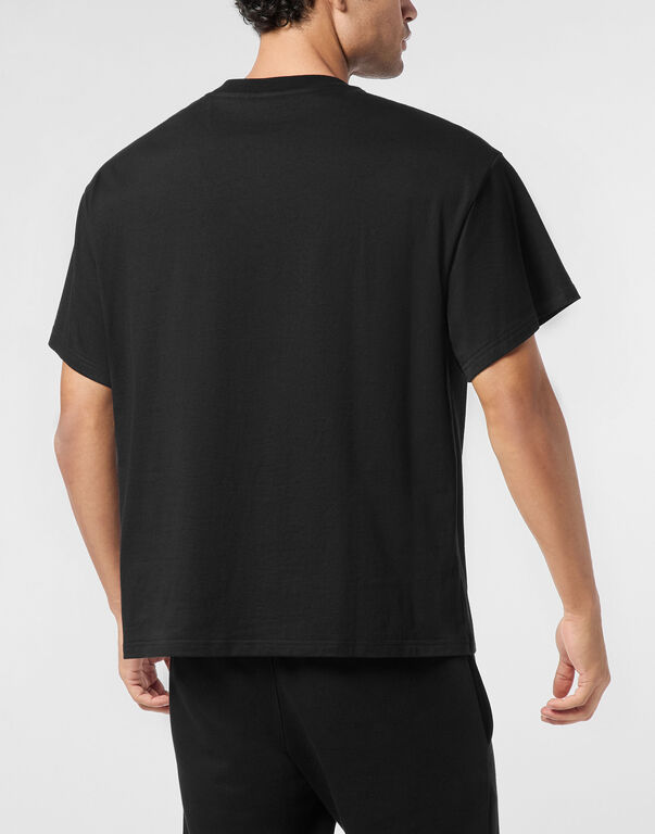 Plein Sport Round Neck T-Shirt Scratch Scratch Black+green Fluo