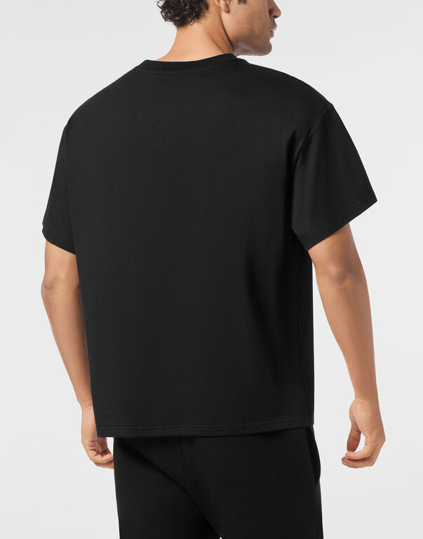 Plein Sport Round Neck T-Shirt Scratch Scratch Black / Orange