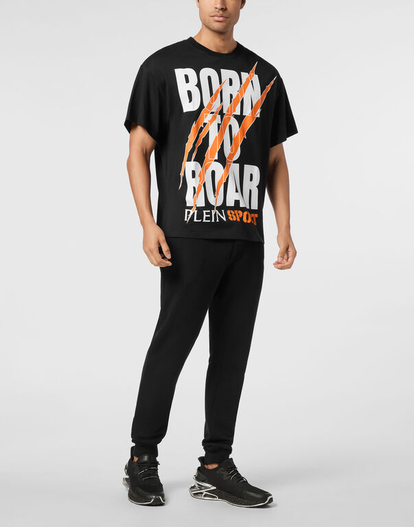 Plein Sport Round Neck T-Shirt Scratch Scratch Black / Orange