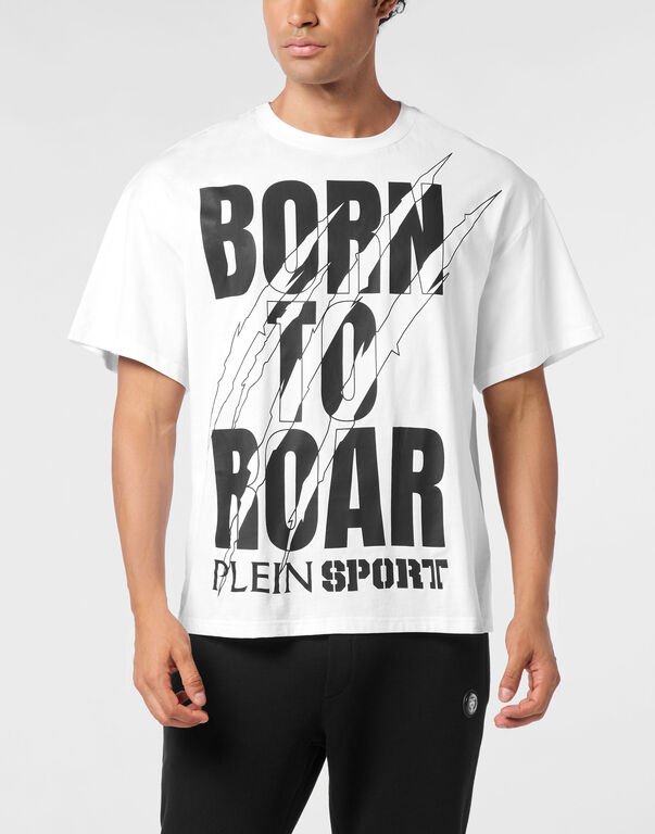 Plein Sport Round Neck T-Shirt Scratch Scratch White