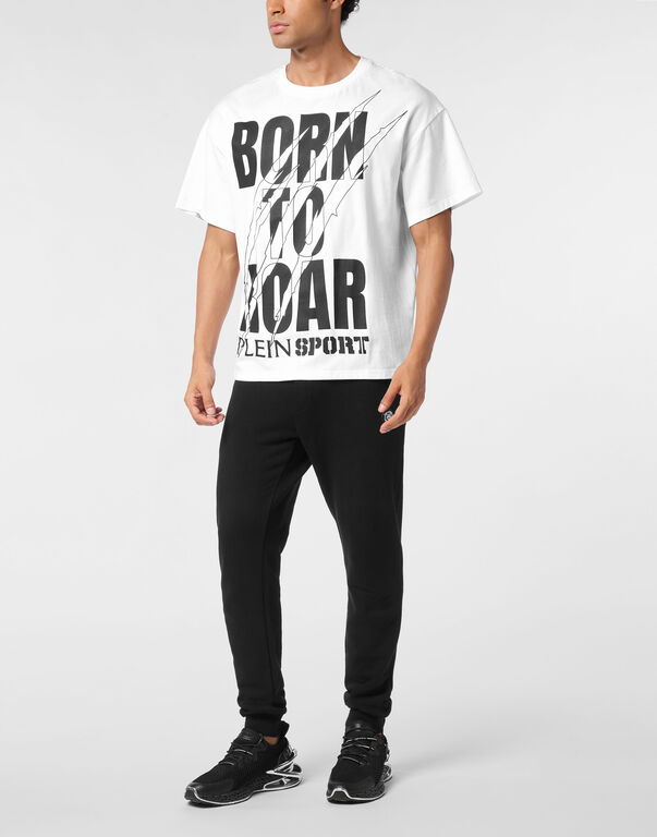 Plein Sport Round Neck T-Shirt Scratch Scratch White
