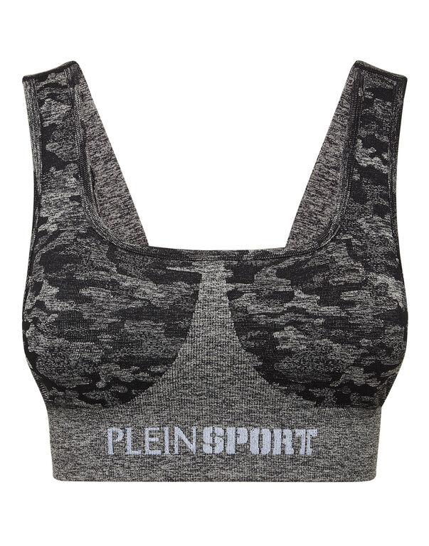 plein sport Seamless Crossed Straps Sport Bra Logo black