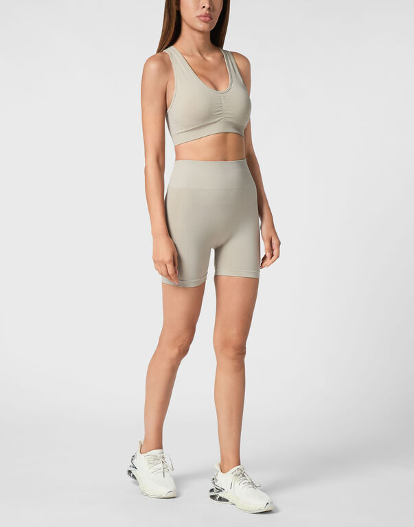 Plein Sport Seamless Micro Biker Shorts Logo Dark Grey