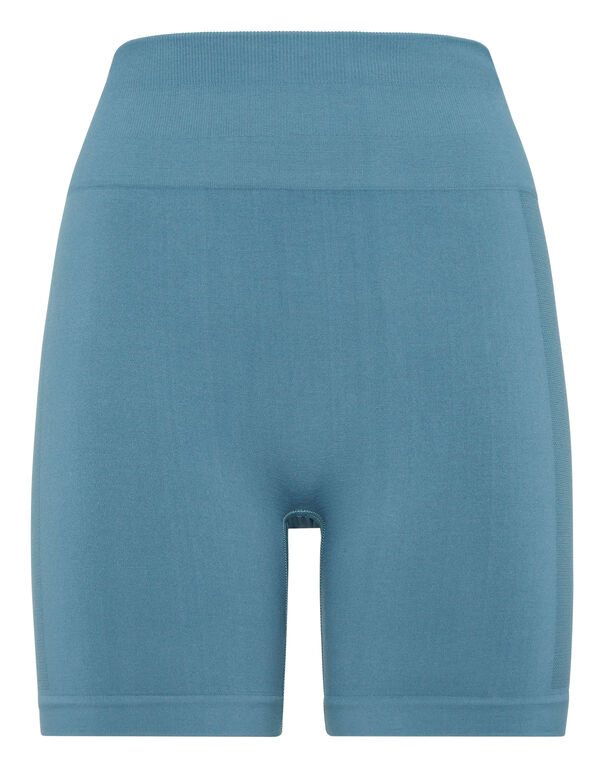 plein sport Seamless Micro Biker Shorts Logo petrol