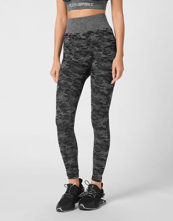 Plein Sport Seamless Sport Leggings Camouflage Black