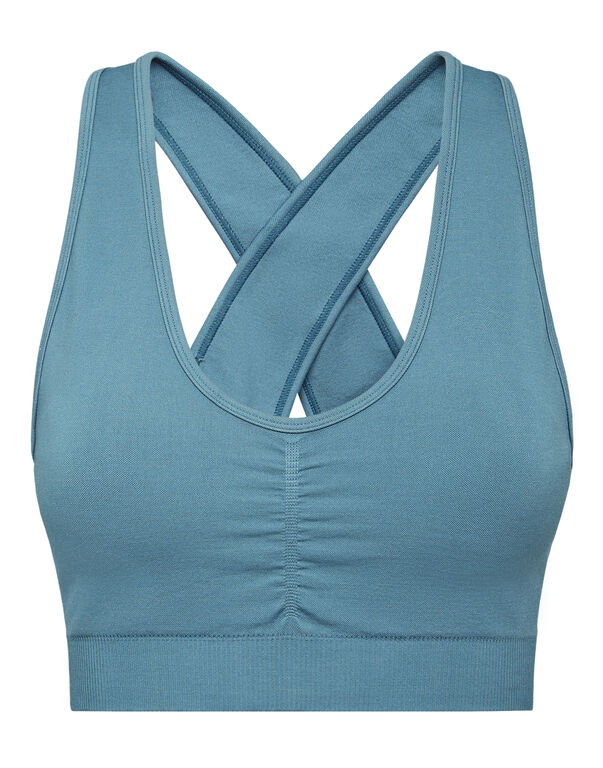 plein sport Seamless Wide Straps Sport Bra Logo petrol