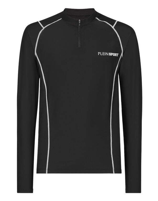 plein sport Second Skin Dry-Fit T-shirt Round Neck LS Scratch black