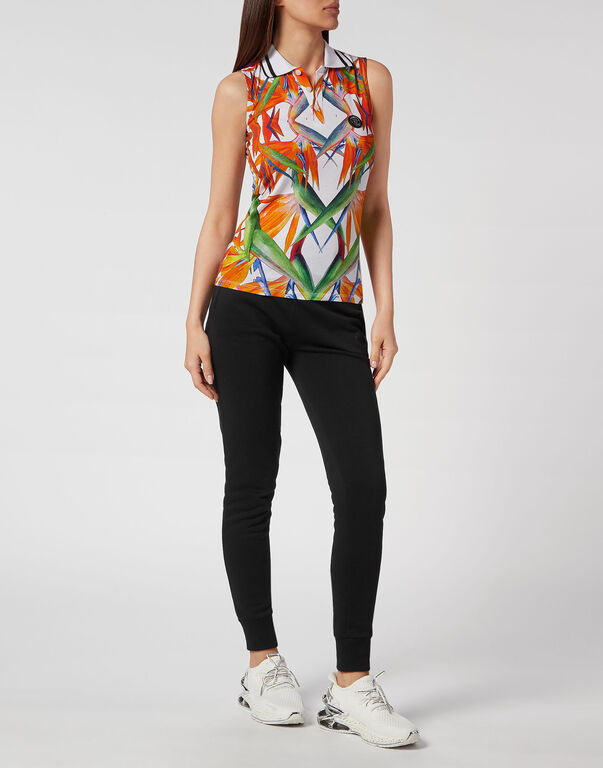 Plein Sport Sleeveless Polo Shirt White / Multicolored