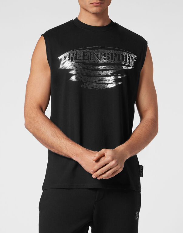Plein Sport Sleeveless T-shirt Round Neck Black/silver