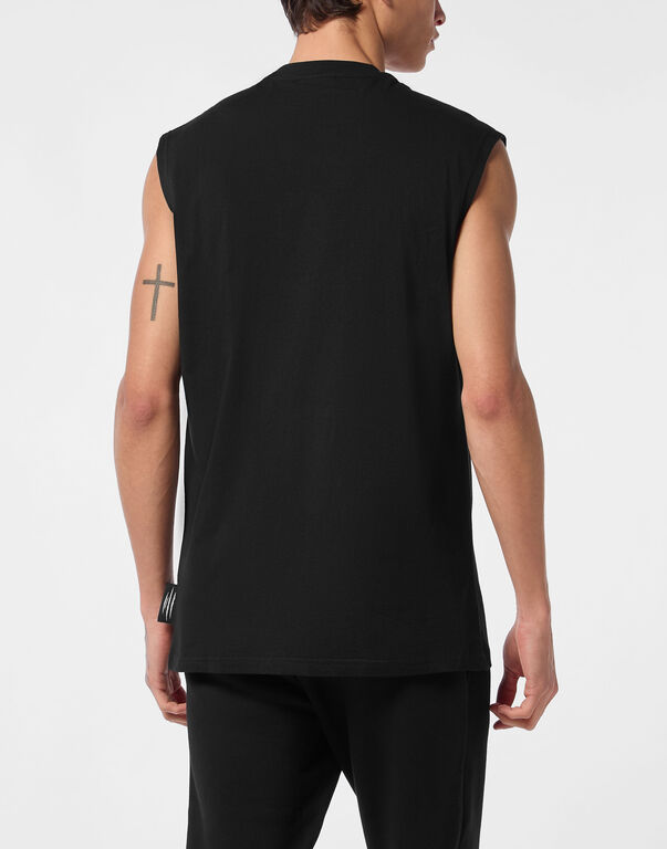 Plein Sport Sleeveless T-shirt Round Neck SS Tiger Black