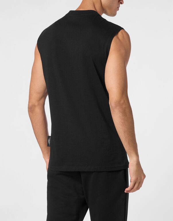 Plein Sport Sleeveless T-shirt Round Neck SS Tiger Black / Black