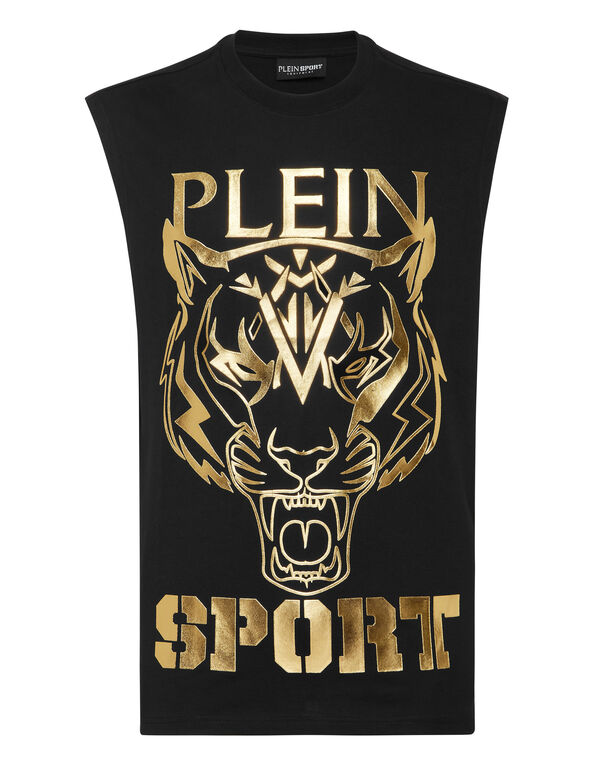 plein sport Sleeveless T-shirt Round Neck SS Tiger black