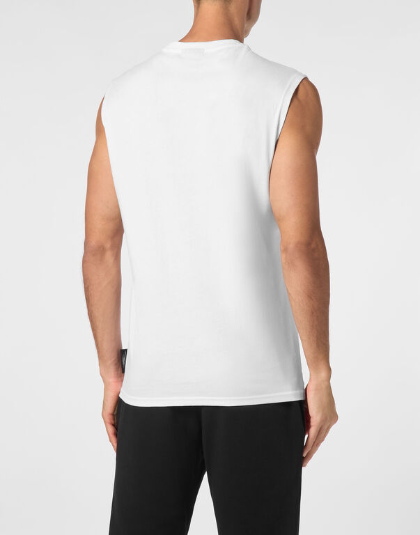 Plein Sport Sleeveless T-shirt Round Neck SS Tiger White/silver