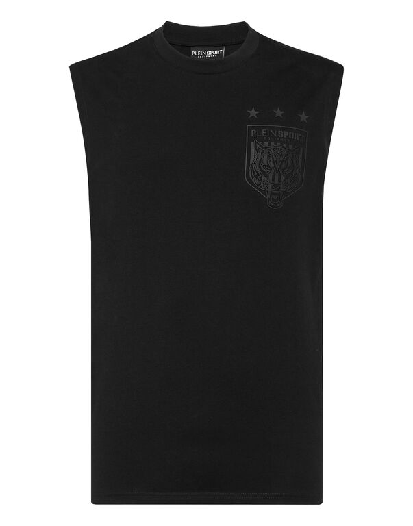 plein sport Sleeveless T-Shirt Round Neck Tiger Crest Edition black / black