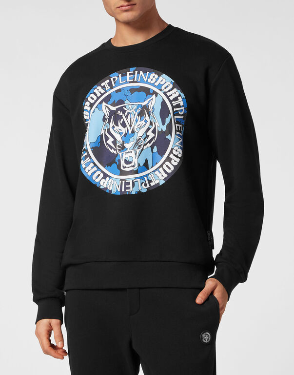 Plein Sport Sweatshirt LS Carbon Tiger Black / Light Blue