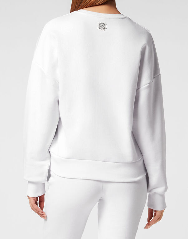 Plein Sport Sweatshirt LS Carbon Tiger White / Light Blue