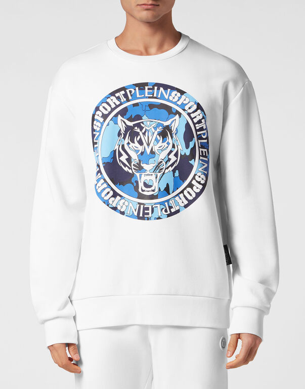 Plein Sport Sweatshirt LS Carbon Tiger White / Light Blue