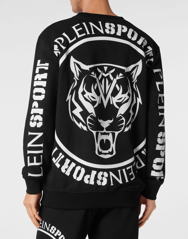 Plein Sport Sweatshirt Round Neck Carbon Tiger Black