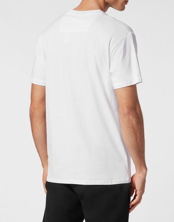 Plein Sport T-shirt Round Neck Carbon Tiger White / Black