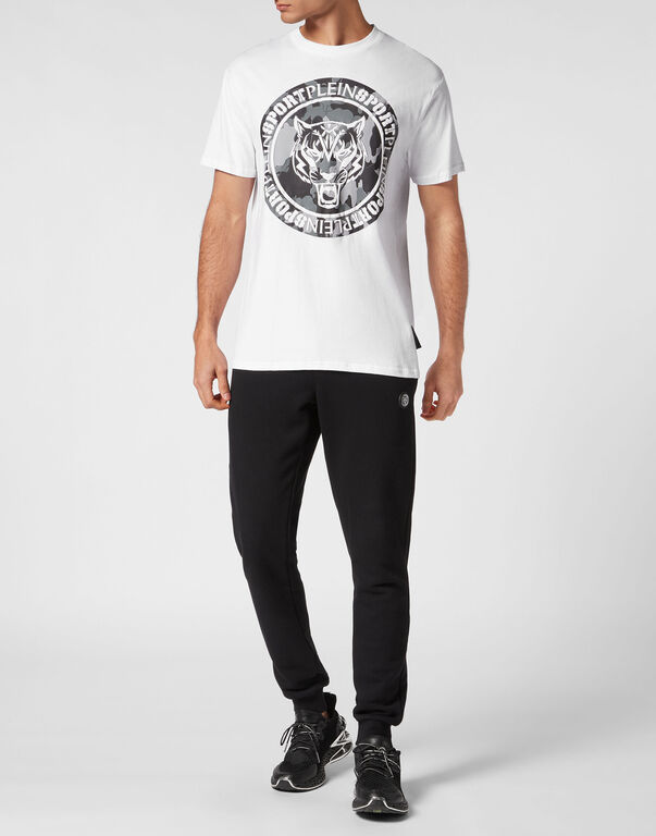 Plein Sport T-shirt Round Neck Carbon Tiger White / Black